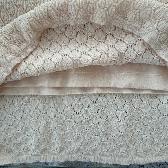 ZARA • Boho Cream Knit Maxi Skirt - Size Medium/Large - Picture 6 of 6